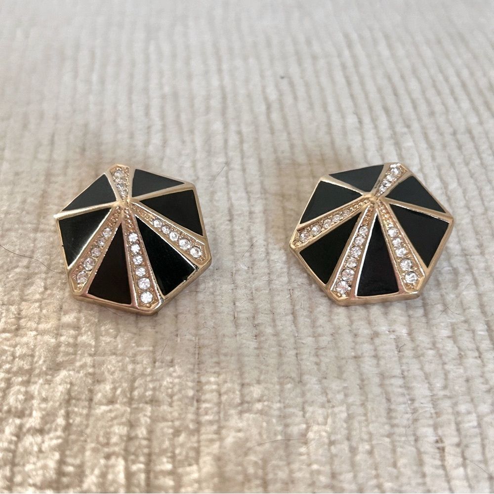 Christian Dior Vintage Enamel Clip On Earrings